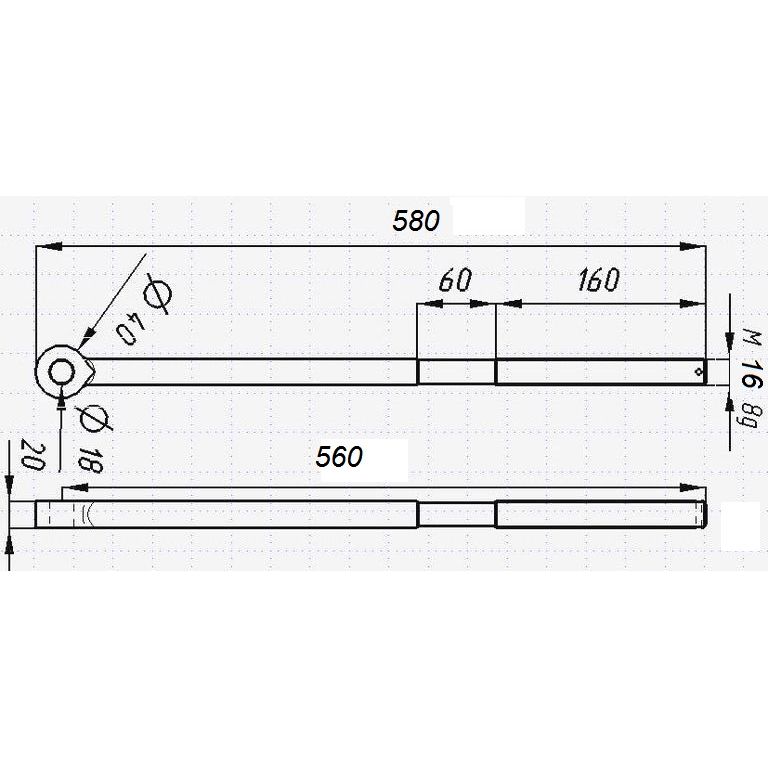 Тяга противовеса L560мм d16мм (КМЗ) SUN