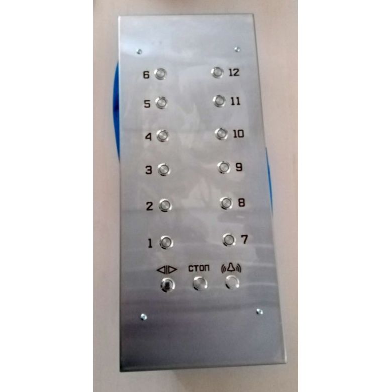 Пост приказов ПЛ 2212 24/110V 12ост. 2ряд. круглый 19мм, кольцо красный, нерж сталь (РЕЛ) TZR