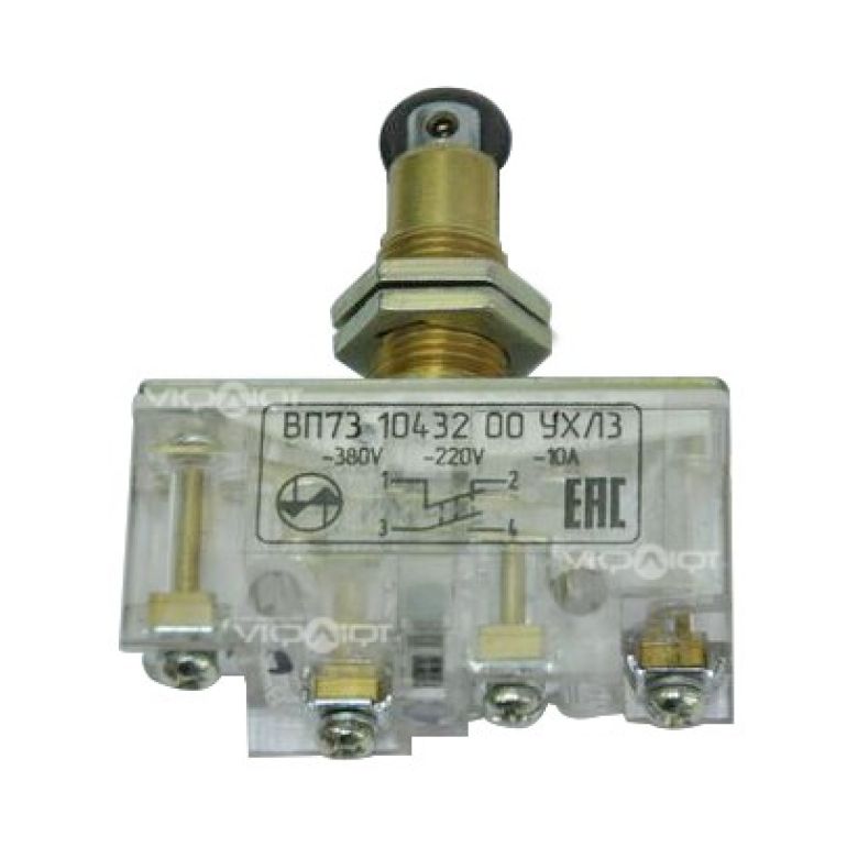 Вимикач ВП73 10432 00 1NO+1NC шток з роликом БЦ