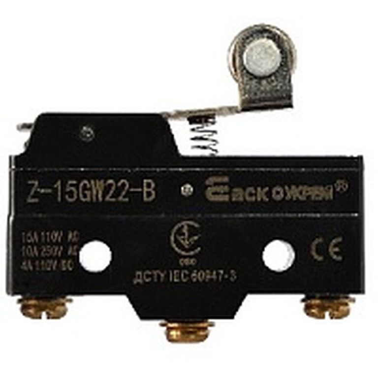 Выключатель Z-15GW22-B 1NO + 1NC ролик пластик. на коро. планке A0050040007 (OTIS) АсКо